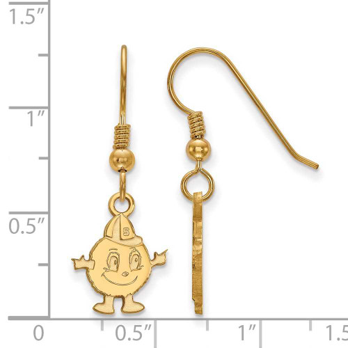 Image of Gold Plated Sterling Silver Syracuse University Sm Dangle Earrings LogoArt GP027