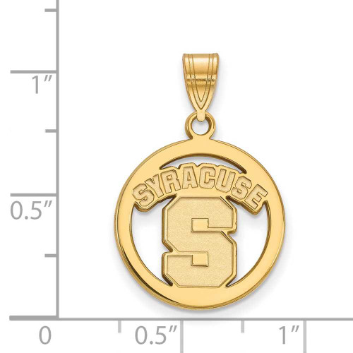 Image of Gold Plated Sterling Silver Syracuse University Small Pendant Circle by LogoArt