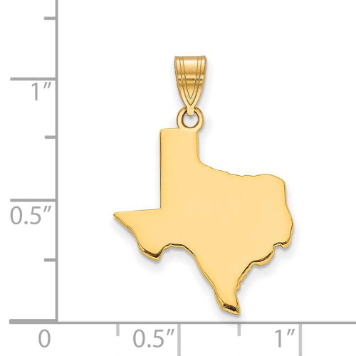 Image of Gold Plated Sterling Silver Texas TX State Pendant