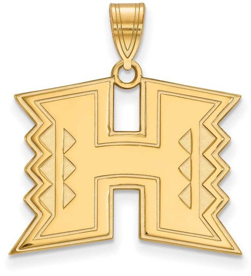 Image of Gold Plated Sterling Silver The University of Hawaii Lg Pendant LogoArt GP004