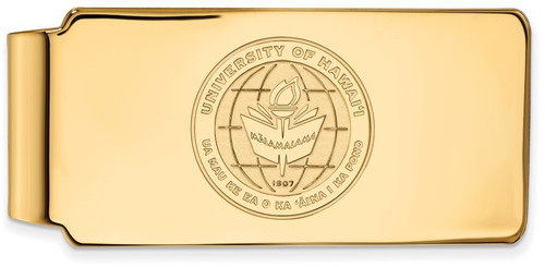 Gold Plated Sterling Silver The University of Hawaii Money Clip Crest LogoArt