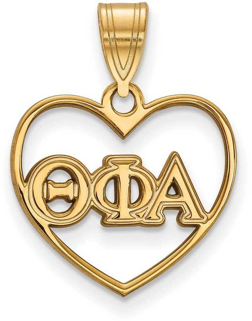 Image of Gold Plated Sterling Silver Theta Phi Alpha Heart Pendant by LogoArt (GP008TPA)