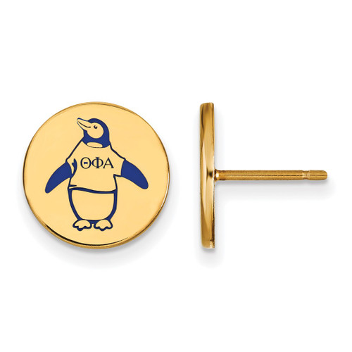 Gold Plated Sterling Silver Theta Phi Alpha Post Earrings by LogoArt GP047TPA