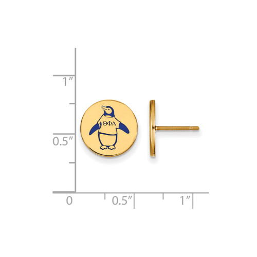 Gold Plated Sterling Silver Theta Phi Alpha Post Earrings by LogoArt GP047TPA