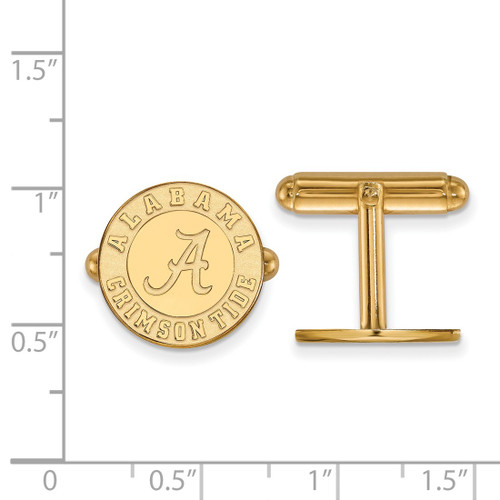 Gold Plated Sterling Silver University of Alabama Cuff Links by LogoArt GP052UAL