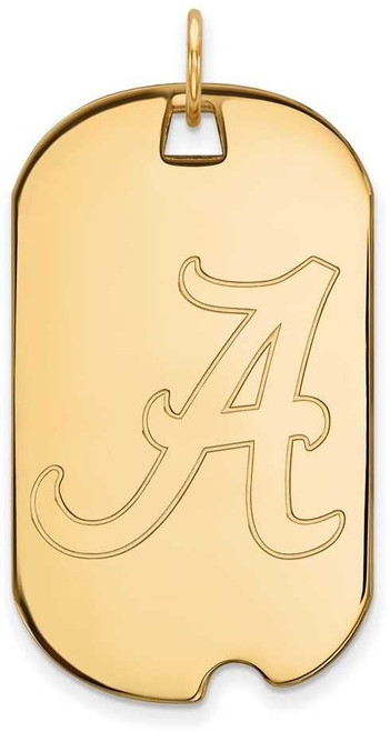 Image of Gold Plated Sterling Silver University of Alabama Large Dog Tag by LogoArt