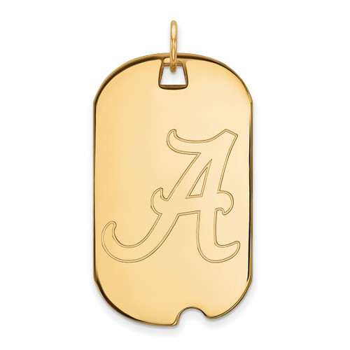 Gold Plated Sterling Silver University of Alabama Large Dog Tag by LogoArt