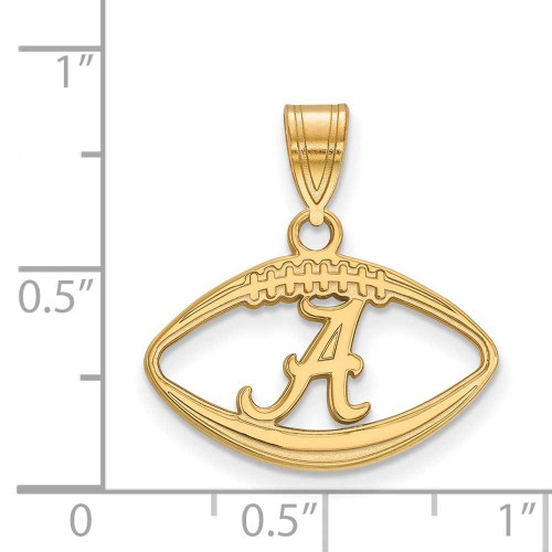 Image of Gold Plated Sterling Silver University of Alabama Pendant in Football by LogoArt