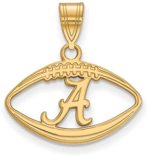 Image of Gold Plated Sterling Silver University of Alabama Pendant in Football by LogoArt