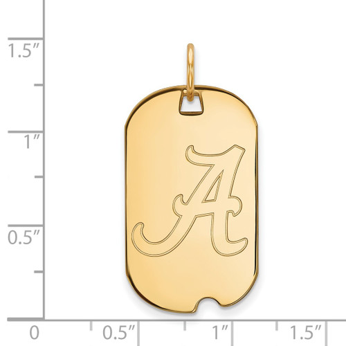 Gold Plated Sterling Silver University of Alabama Small Dog Tag by LogoArt