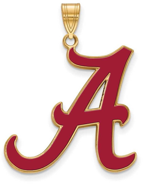 Image of Gold Plated Sterling Silver University of Alabama XL Enamel Pendant by LogoArt