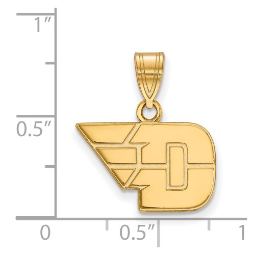Gold Plated Sterling Silver University of Dayton Small Pendant by LogoArt