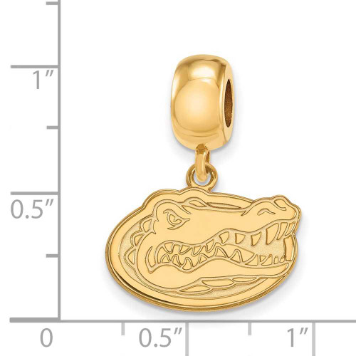 Image of Gold Plated Sterling Silver University of Florida Sm Dangle Bead LogoArt GP036