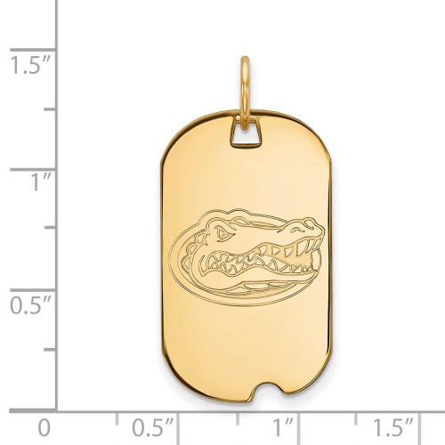 Image of Gold Plated Sterling Silver University of Florida Small Dog Tag by LogoArt