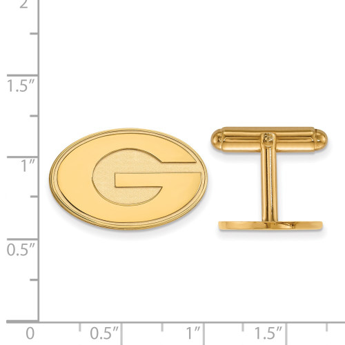 Gold Plated Sterling Silver University of Georgia Cuff Links by LogoArt