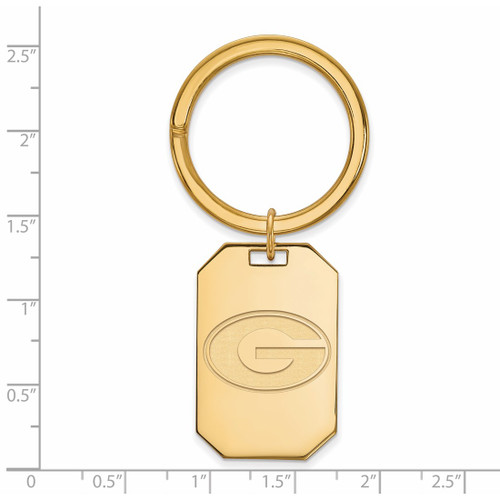 Gold Plated Sterling Silver University of Georgia Key Chain by LogoArt