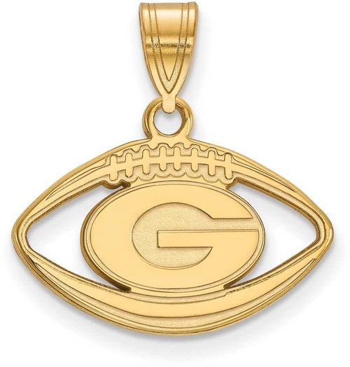 Image of Gold Plated Sterling Silver University of Georgia Pendant in Football by LogoArt