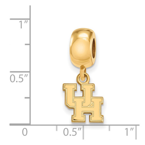Gold Plated Sterling Silver University of Houston X-Small Bead Charm by LogoArt