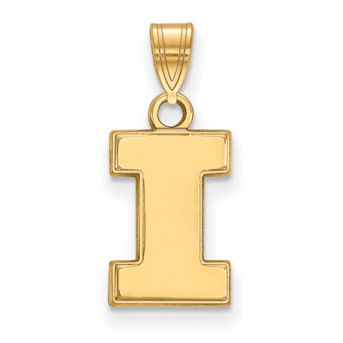 Gold Plated Sterling Silver University of Illinois Sm Pendant LogoArt GP002UIL