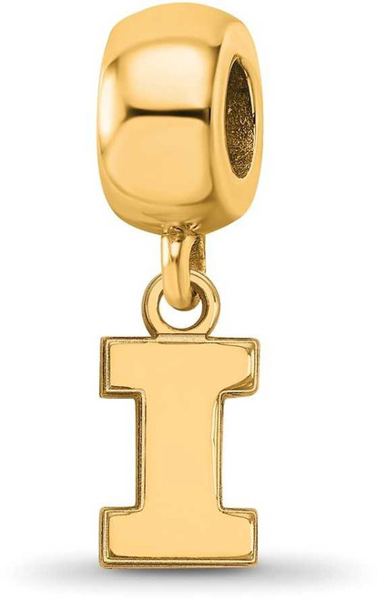 Image of Gold Plated Sterling Silver University of Illinois X-Small Bead Charm by LogoArt