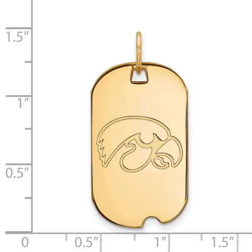 Image of Gold Plated Sterling Silver University of Iowa Small Dog Tag by LogoArt