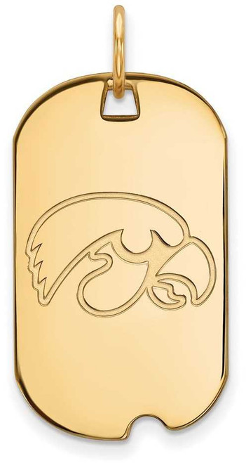 Image of Gold Plated Sterling Silver University of Iowa Small Dog Tag by LogoArt