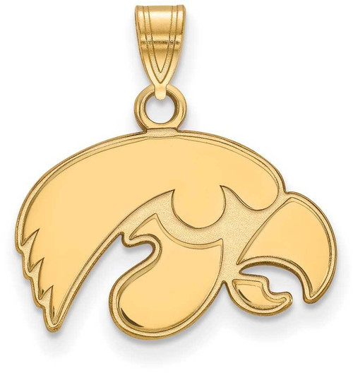 Image of Gold Plated Sterling Silver University of Iowa Small Pendant by LogoArt GP002UIA