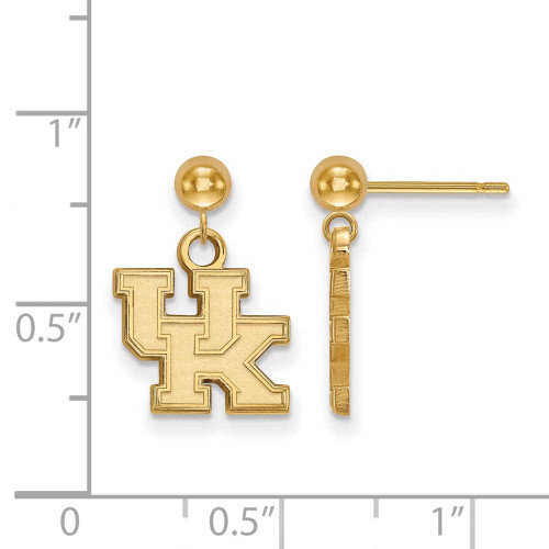 Image of Gold Plated Sterling Silver University of Kentucky Earrings Dangle Ball LogoArt