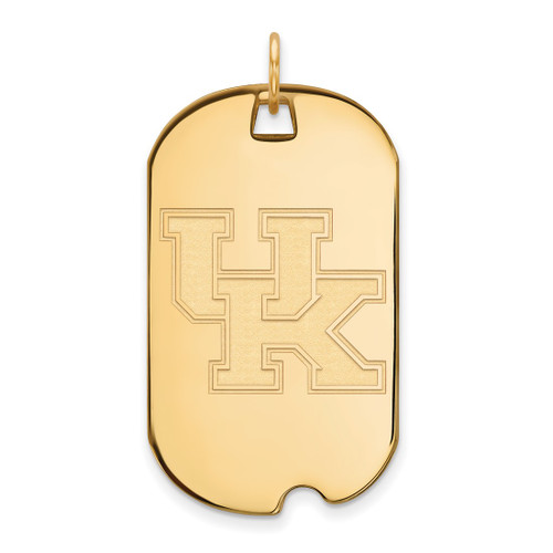 Gold Plated Sterling Silver University of Kentucky Large Dog Tag by LogoArt