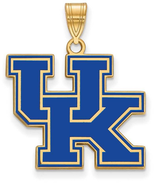 Image of Gold Plated Sterling Silver University of Kentucky Large Enamel LogoArt Pendant