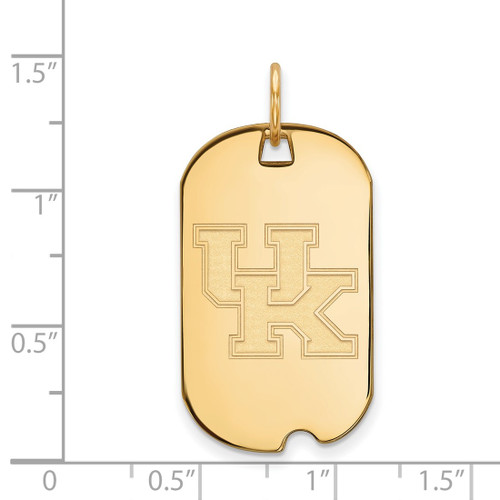 Gold Plated Sterling Silver University of Kentucky Small Dog Tag by LogoArt