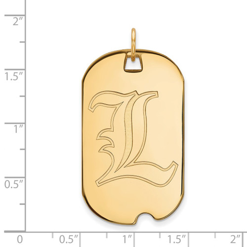 Gold Plated Sterling Silver University of Louisville Large Dog Tag by LogoArt