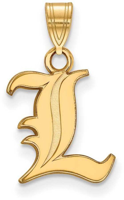 Image of Gold Plated Sterling Silver University of Louisville Sm Pendant LogoArt GP002UL