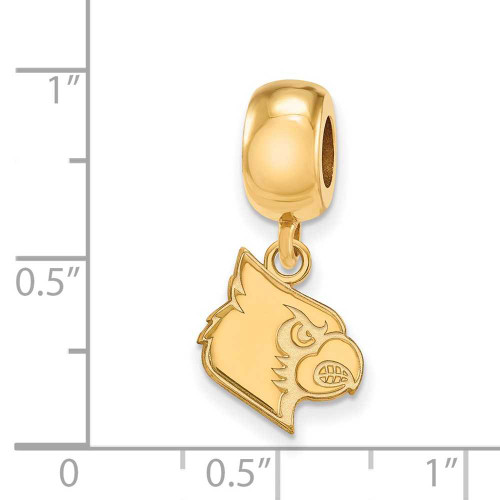 Image of Gold Plated Sterling Silver University of Louisville Small Bead LogoArt GP060UL
