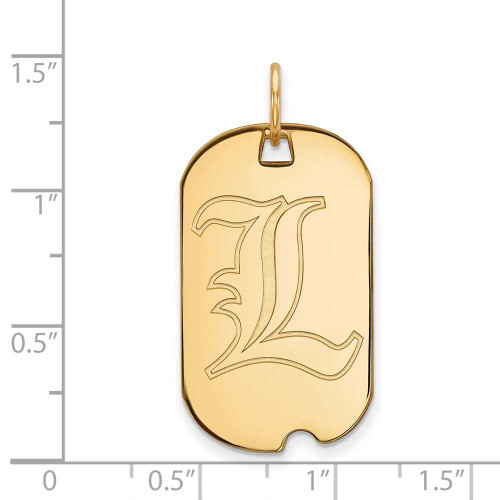 Image of Gold Plated Sterling Silver University of Louisville Small Dog Tag by LogoArt