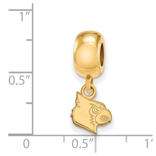 Image of Gold Plated Sterling Silver University of Louisville XSmall Bead LogoArt GP059UL