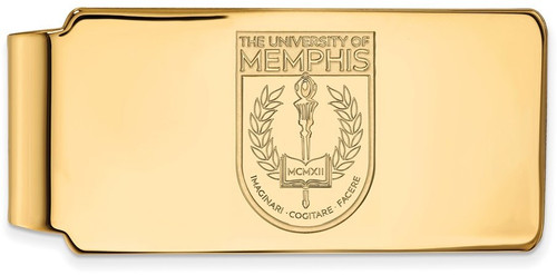 Gold Plated Sterling Silver University of Memphis Money Clip Crest by LogoArt