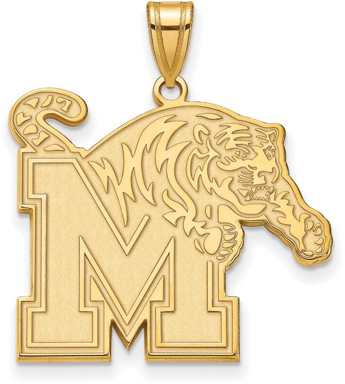 Gold Plated Sterling Silver University of Memphis XL Pendant by LogoArt