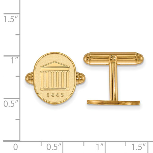 Gold Plated Sterling Silver University of Mississippi Crest Cuff Links LogoArt