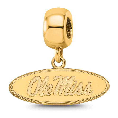 Image of Gold Plated Sterling Silver University of Mississippi Sm Bead LogoArt GP036UMS