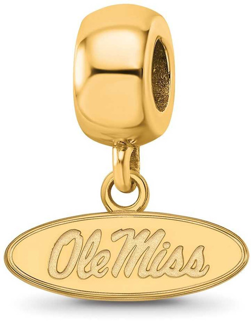 Image of Gold Plated Sterling Silver University of Mississippi XSmall Bead LogoArt GP035