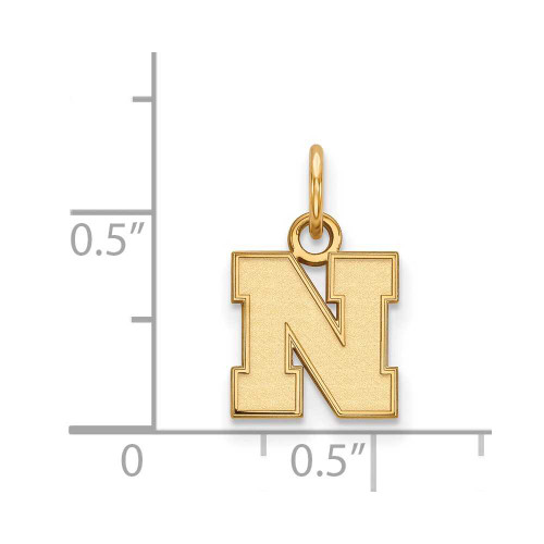 Image of Gold Plated Sterling Silver University of Nebraska XSmall Pendant LogoArt GP083
