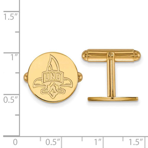 Image of Gold Plated Sterling Silver University of New Orleans Cuff Links by LogoArt