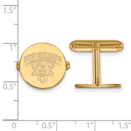 Gold Plated Sterling Silver University of New Orleans Cuff Links by LogoArt