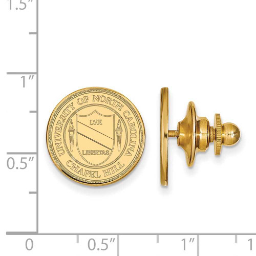 Image of Gold Plated Sterling Silver University of North Carolina Crest Tie Tac LogoArt