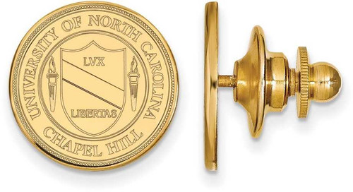 Image of Gold Plated Sterling Silver University of North Carolina Crest Tie Tac LogoArt