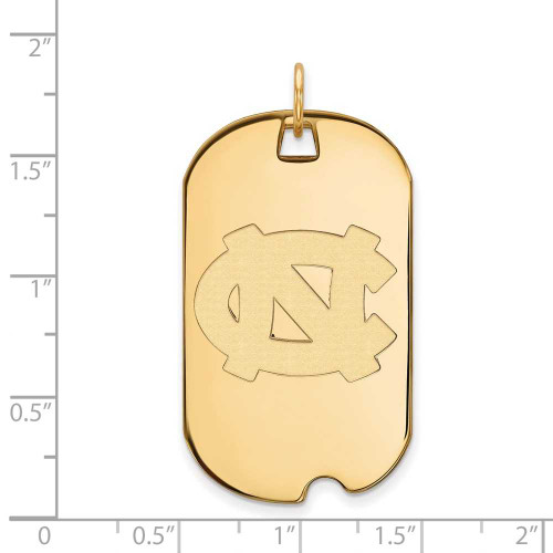 Image of Gold Plated Sterling Silver University of North Carolina Large Dog Tag LogoArt