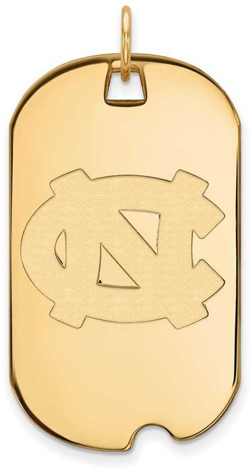 Image of Gold Plated Sterling Silver University of North Carolina Large Dog Tag LogoArt