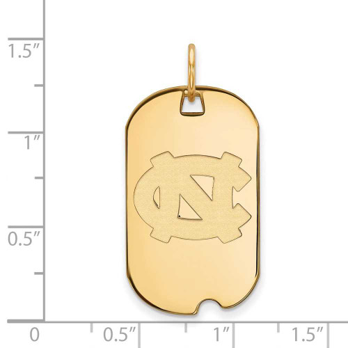 Image of Gold Plated Sterling Silver University of North Carolina Small Dog Tag LogoArt