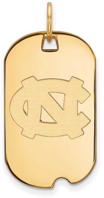Image of Gold Plated Sterling Silver University of North Carolina Small Dog Tag LogoArt
